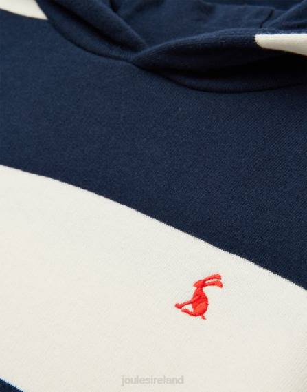 Apparel IE Joules Boys Burlton Stripe Hooded Sweatshirt 2-12 Years NAVY CREAM STRIPE JVVL342