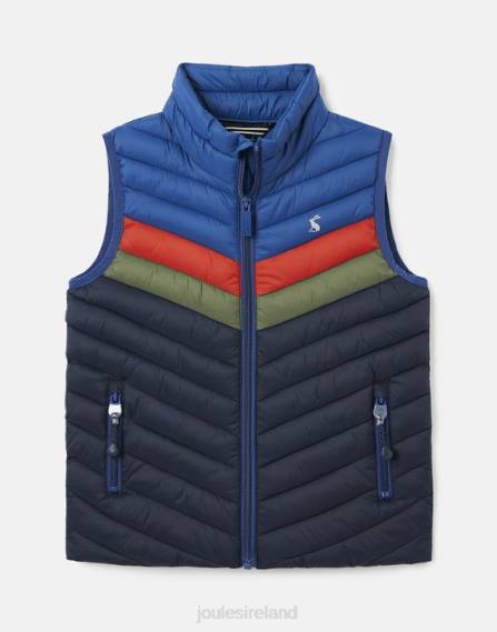 Apparel IE Joules Boys Crofton Packable Vest 2-12 Years NAVY COLOUR BLOCK JVVL347
