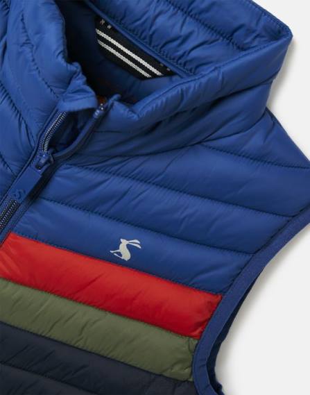 Apparel IE Joules Boys Crofton Packable Vest 2-12 Years NAVY COLOUR BLOCK JVVL347