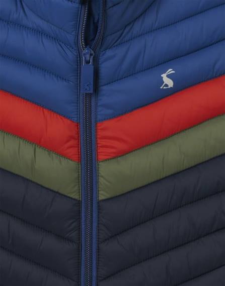 Apparel IE Joules Boys Crofton Packable Vest 2-12 Years NAVY COLOUR BLOCK JVVL347