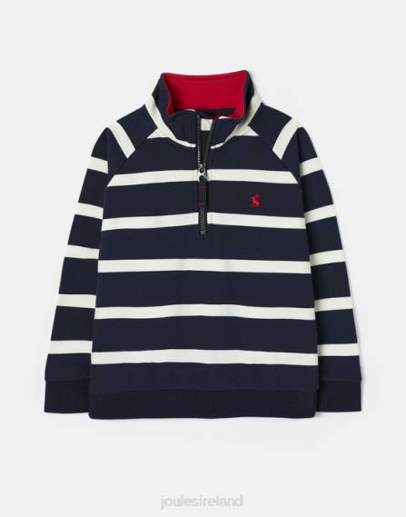 Apparel IE Joules Boys Finn 1/2 Zip Sweatshirt 2-12 Years NAVY STRIPE JVVL349