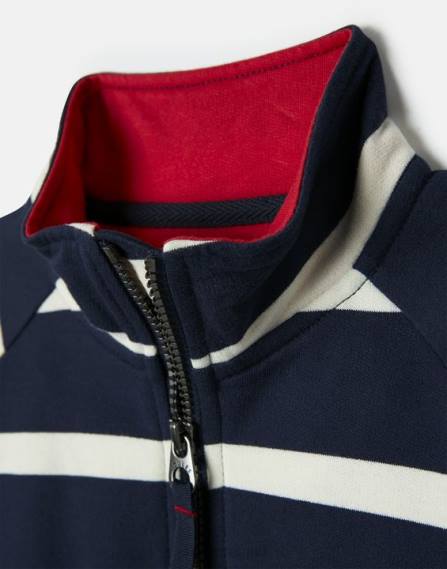Apparel IE Joules Boys Finn 1/2 Zip Sweatshirt 2-12 Years NAVY STRIPE JVVL349