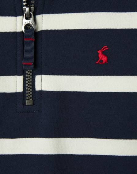Apparel IE Joules Boys Finn 1/2 Zip Sweatshirt 2-12 Years NAVY STRIPE JVVL349