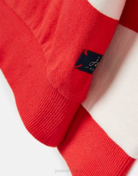 Apparel IE Joules Boys Finn Striped 1/2 Zip Sweatshirt 2-12 Years MELON RED STRIPE JVVL361