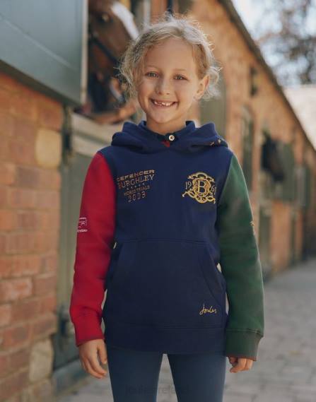 Apparel IE Joules Boys Unisex Burghley Hooded Sweatshirt 2-12 Years FRENCH NAVY JVVL316