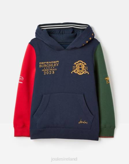 Apparel IE Joules Boys Unisex Burghley Hooded Sweatshirt 2-12 Years FRENCH NAVY JVVL316