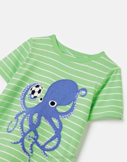 Apparel IE Joules Boys Archie Short Sleeve Applique T-Shirt 2-8 Years GREEN OCTOPUS JVVL367