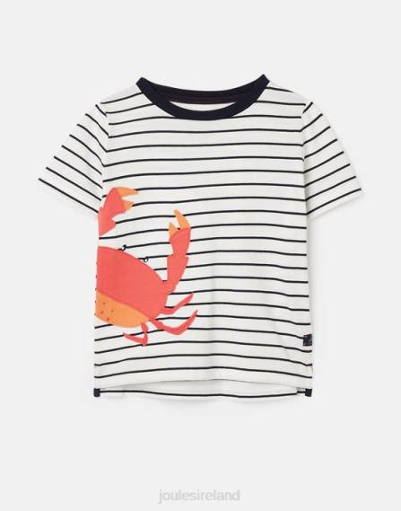 Apparel IE Joules Boys Archie Short Sleeve Applique T-Shirt 2-8 Years NAVY STRIPE CRABS JVVL364