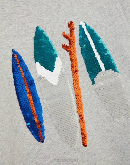 Apparel IE Joules Boys Archie Short Sleeve T-shirt 5-12 years GREY SURFBOARDS JVVL368