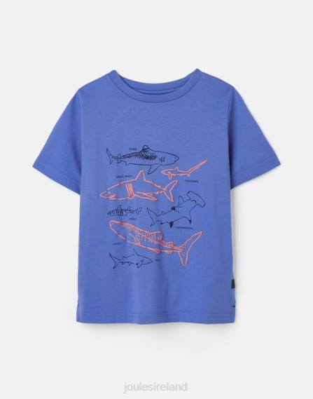 Apparel IE Joules Boys Ben Short Sleeve T-Shirt 2-12 Years BLUE SHARKS JVVL353