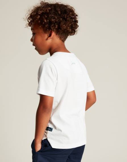 Apparel IE Joules Boys Ben Short Sleeve T-Shirt 2-12 Years WHITE SURF BOARDS JVVL362