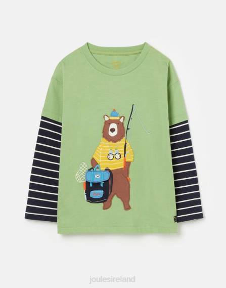 Apparel IE Joules Boys Chomp Long Sleeve Artwork Top 2-8 Years LIGHT GREEN JVVL341