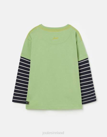Apparel IE Joules Boys Chomp Long Sleeve Artwork Top 2-8 Years LIGHT GREEN JVVL341