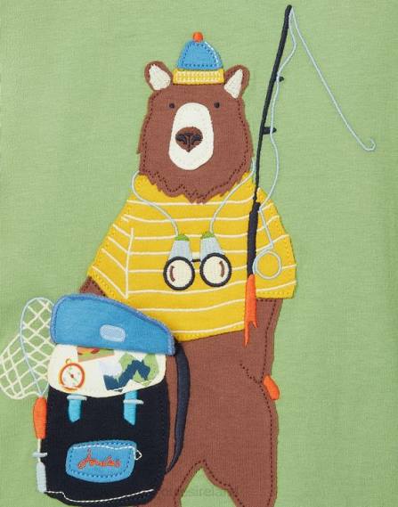Apparel IE Joules Boys Chomp Long Sleeve Artwork Top 2-8 Years LIGHT GREEN JVVL341