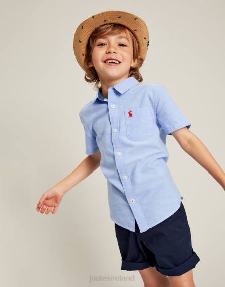 Apparel IE Joules Boys Oxford Short Sleeve Shirt 2-12 years BLUE JVVL379