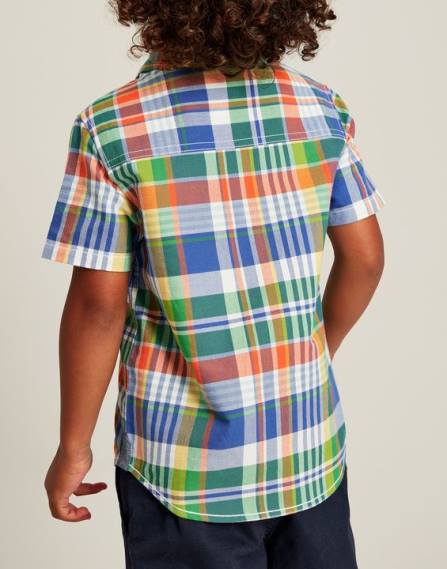 Apparel IE Joules Boys Sark Short Sleeve Check Oxford Shirt 2-12 years BLUE CHECK JVVL354