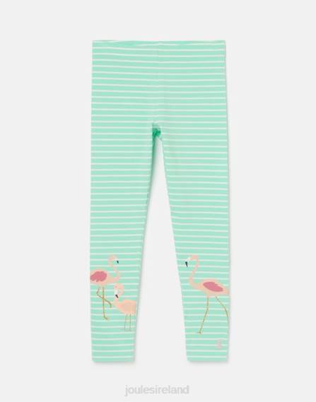 Apparel IE Joules Girls Deedee Printed Leggings 2-12 Years AQUA STRIPE FLAMINGO JVVL266