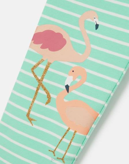 Apparel IE Joules Girls Deedee Printed Leggings 2-12 Years AQUA STRIPE FLAMINGO JVVL266