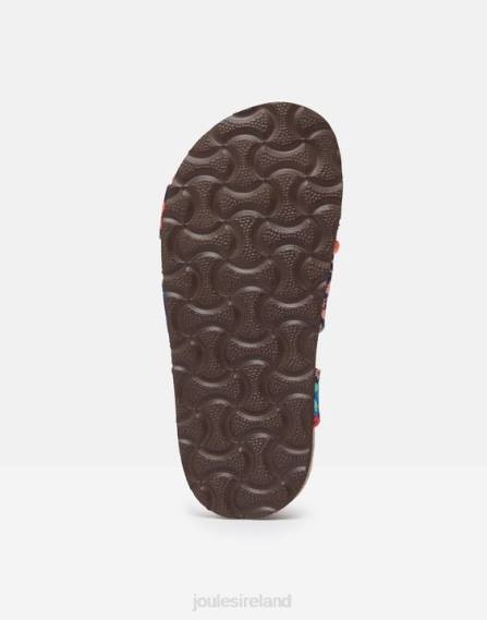 Footwear IE Joules Girls Tessie Multi Strap Velcro Sandals BLUE GEM DITSY JVVL332