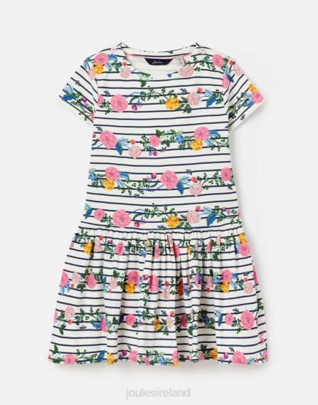 Apparel IE Joules Girls Harbour Jersey Breton Dress 2-12 Years FLORAL HARBOUR STRIPE JVVL308