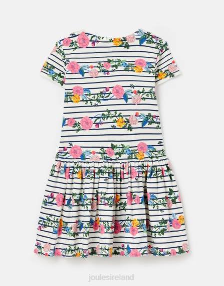 Apparel IE Joules Girls Harbour Jersey Breton Dress 2-12 Years FLORAL HARBOUR STRIPE JVVL308