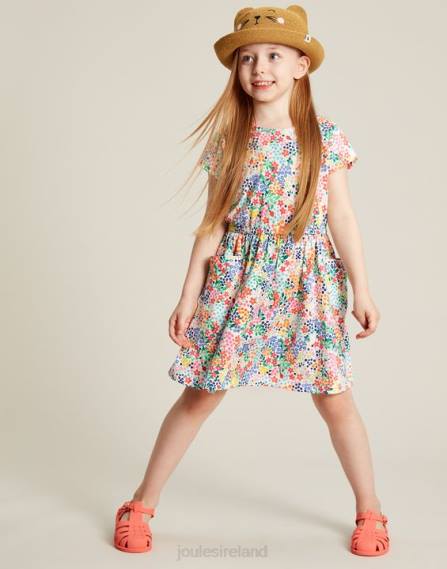 Apparel IE Joules Girls Jude Short Sleeve Jersey Dress 2-12 Years STRAWBERRY DITSY JVVL274