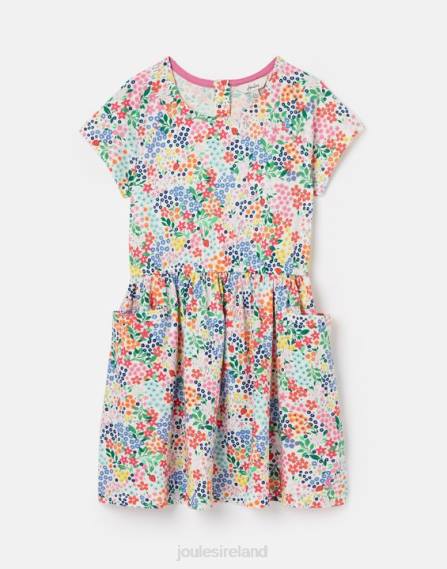 Apparel IE Joules Girls Jude Short Sleeve Jersey Dress 2-12 Years STRAWBERRY DITSY JVVL274