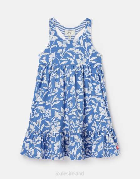 Apparel IE Joules Girls Juno Tiered Jersey Dress 2-12 Years BUTTERFLY BLUE JVVL317