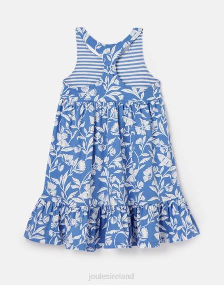 Apparel IE Joules Girls Juno Tiered Jersey Dress 2-12 Years BUTTERFLY BLUE JVVL317