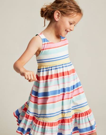 Apparel IE Joules Girls Juno Tiered Jersey Dress 2-12 Years MULTI STRIPE JVVL313