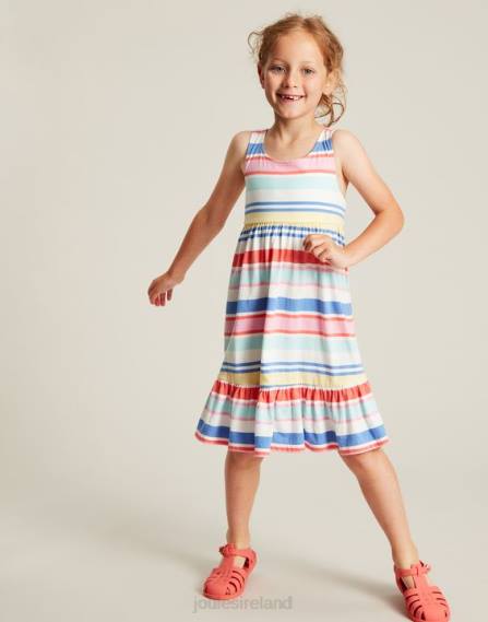 Apparel IE Joules Girls Juno Tiered Jersey Dress 2-12 Years MULTI STRIPE JVVL313
