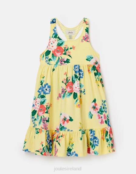 Apparel IE Joules Girls Juno Tiered Jersey Dress 2-12 Years PASTEL YELLOW JVVL285