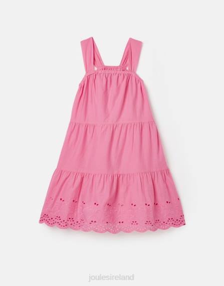 Apparel IE Joules Girls Kiki Tiered Midi Dress 2-12 Years AURORA PINK JVVL294