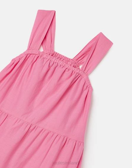 Apparel IE Joules Girls Kiki Tiered Midi Dress 2-12 Years AURORA PINK JVVL294