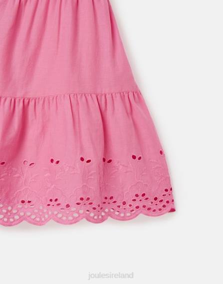 Apparel IE Joules Girls Kiki Tiered Midi Dress 2-12 Years AURORA PINK JVVL294