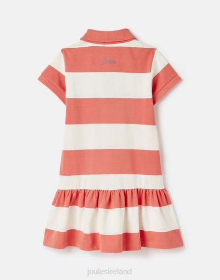 Apparel IE Joules Girls Orla Short Sleeve Polo Dress 2-12 Years CORAL STRIPE JVVL262