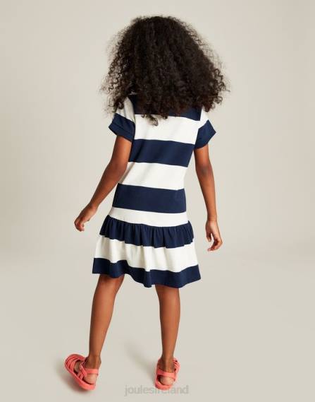 Apparel IE Joules Girls Orla Short Sleeve Polo Dress 2-12 years NAVY CREAM STRIPE JVVL310