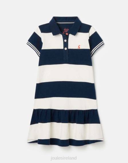 Apparel IE Joules Girls Orla Short Sleeve Polo Dress 2-12 years NAVY CREAM STRIPE JVVL310