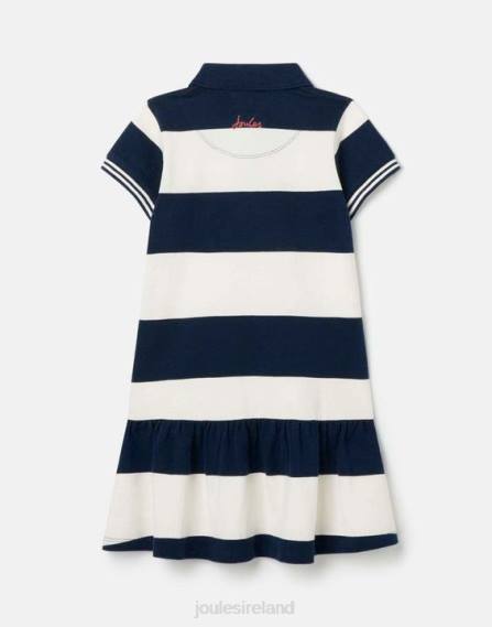 Apparel IE Joules Girls Orla Short Sleeve Polo Dress 2-12 years NAVY CREAM STRIPE JVVL310