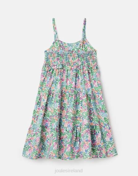 Apparel IE Joules Girls Theadora Shirred Empire Tiered Dress 5-12 Years MULTI DITSY JVVL293