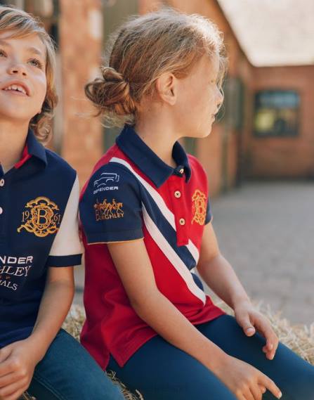Apparel IE Joules Girls Burghley Polo Shirt 2-12 Years DARK RED JVVL329