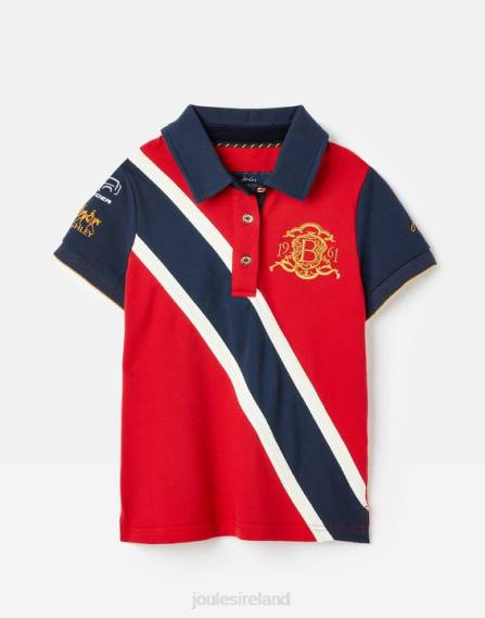 Apparel IE Joules Girls Burghley Polo Shirt 2-12 Years DARK RED JVVL329