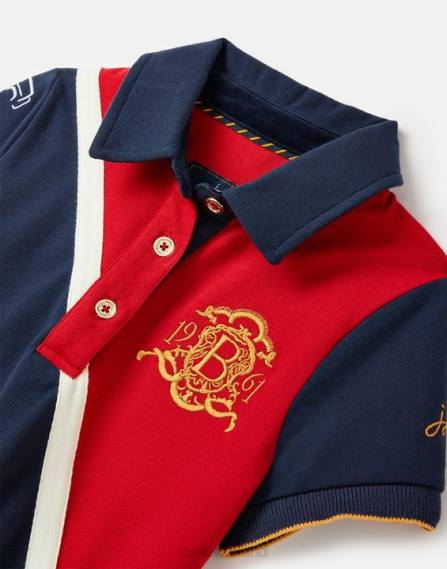 Apparel IE Joules Girls Burghley Polo Shirt 2-12 Years DARK RED JVVL329