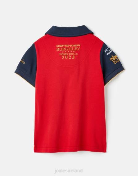 Apparel IE Joules Girls Burghley Polo Shirt 2-12 Years DARK RED JVVL329