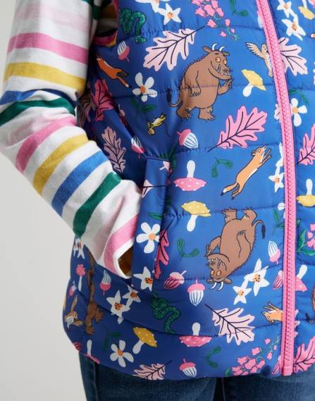 Apparel IE Joules Girls Gruffalo Flip It Reversible Vest 1-6 Years BLUE JVVL260