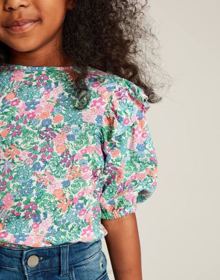 Apparel IE Joules Girls Lauren Woven Frill Top 5-12 Years MULTI DITSY JVVL257