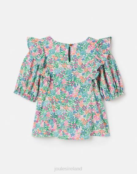 Apparel IE Joules Girls Lauren Woven Frill Top 5-12 Years MULTI DITSY JVVL257