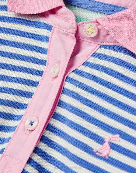 Apparel IE Joules Girls Morgan Stripe Polo Shirt 2-12 Years BLUE MULTI STRIPE JVVL255
