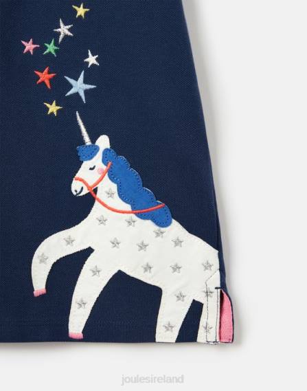 Apparel IE Joules Girls Moxie Polo Shirt 2-12 Years NAVY UNICORN JVVL315