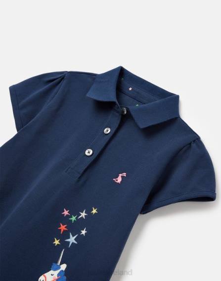 Apparel IE Joules Girls Moxie Polo Shirt 2-12 Years NAVY UNICORN JVVL315
